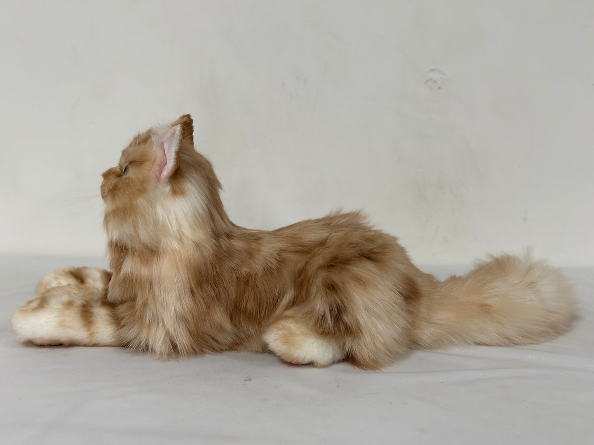 Plush Ginger Cat Longhair Weighted-Handmade Life-Size Companion & Pet Memorial