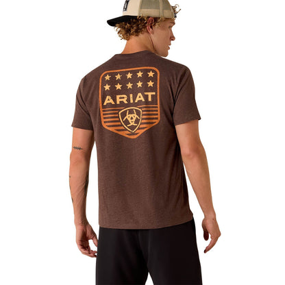 Ariat Mens Patriotic Badge Short Sleeve Shirt, 100% Cotton Unisex Top