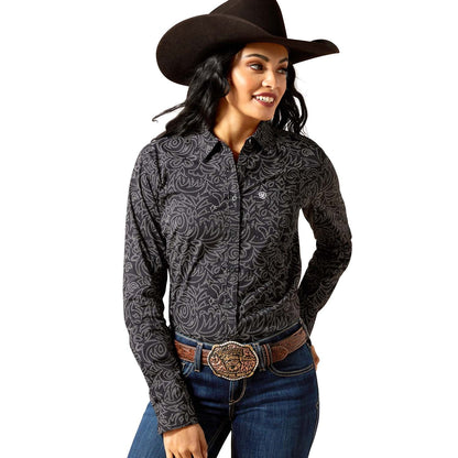 Ariat Women's Kirby Wrinkle-Free Long Sleeve Shirt – Figure-Flattering, Equestrian Performance Top