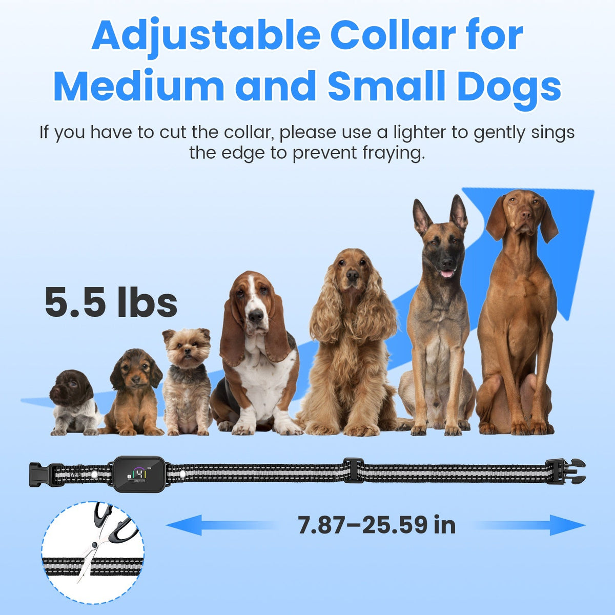 1Pc 2 In 1 Dog Shock And Bark Collar Dog Training Collar With Remote Rechargeable IP68 Waterproof With 3 Channels For Medium And Small Dogs