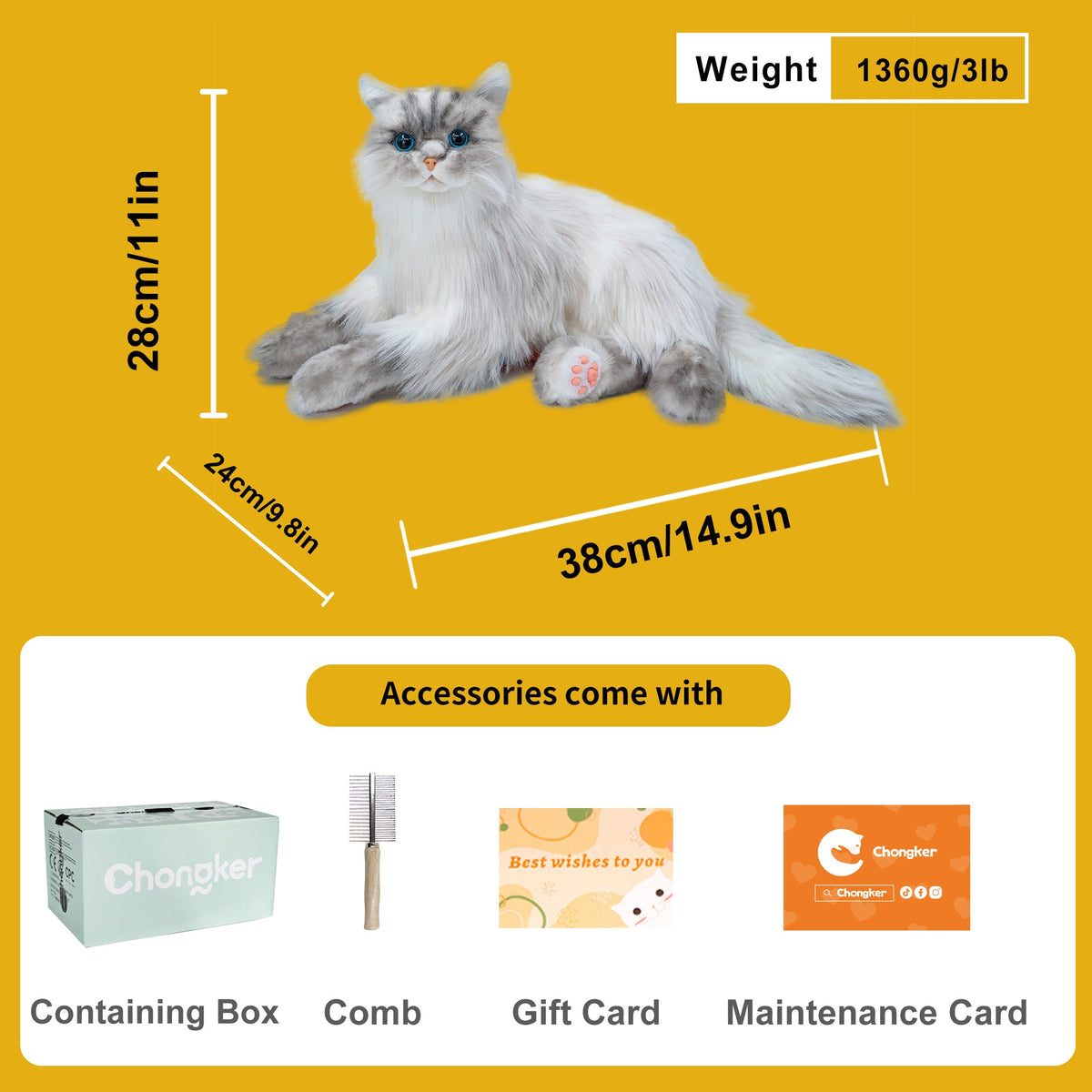 Tracy Weighted 3lbs –Relaxing Cat Toy Comfort Calming Plush