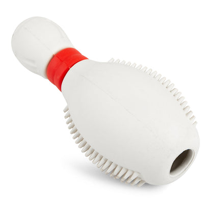 Jeffers Bowling Pin Natural Rubber Treat Dispensing Dental Chew Toy for Dogs