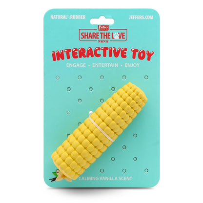 Jeffers Corn Cob Natural Rubber Treat Dispensing Dog Chew Toy with Dental Benefits