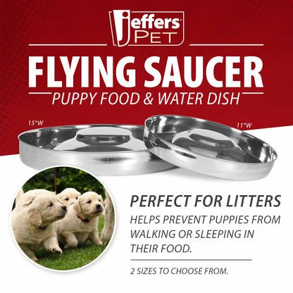 Jeffers Stainless Steel Flying Saucer Puppy Food & Water Bowl