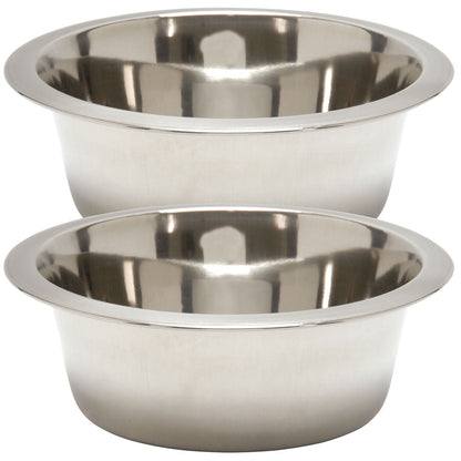 Jeffers Standard-Weight Stainless Steel Food & Water Pet Bowls