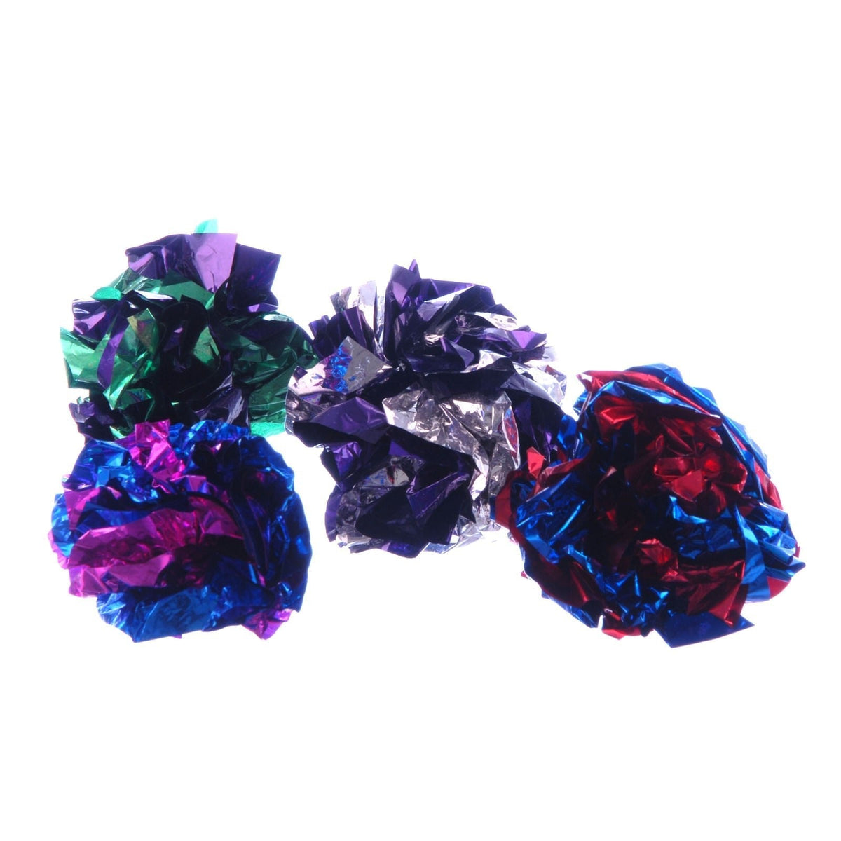 Jeffers Mylar Crackle Balls Cat Toys, 4 pk