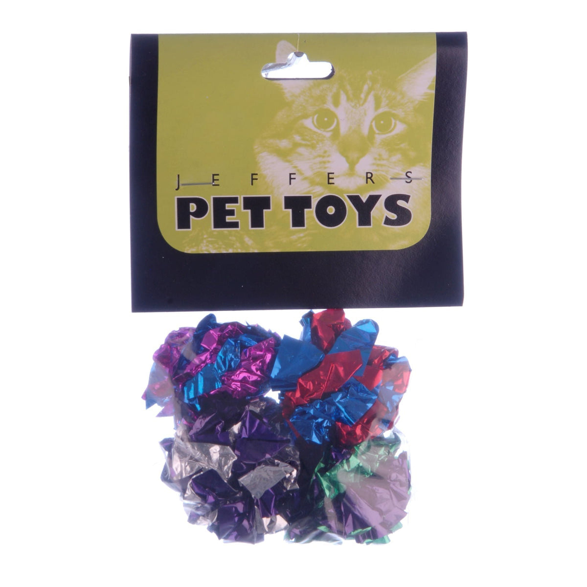 Jeffers Mylar Crackle Balls Cat Toys, 4 pk